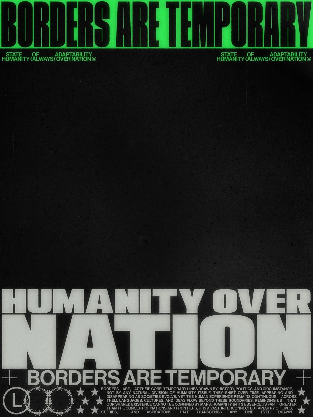 Borders are temporary. A series of posters